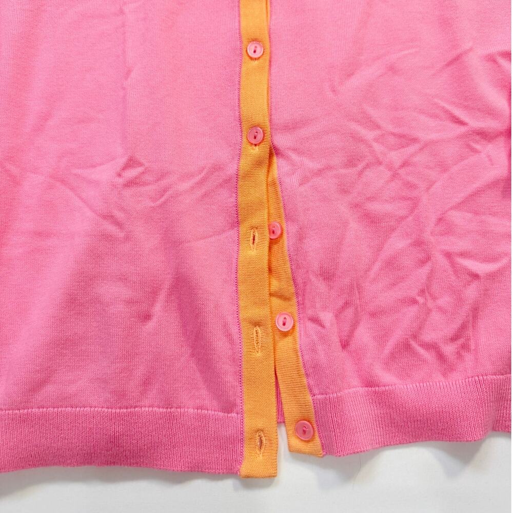 Talbots Pink Orange Cardigan Sweater Womens Medium NWT 3/4 Sleeve Lightweight - Picture 6 of 11